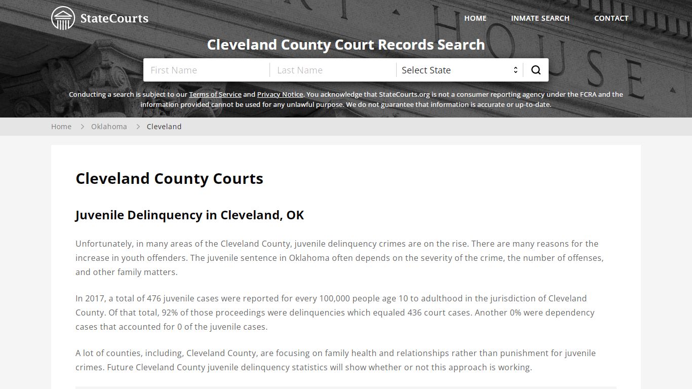 Cleveland County, OK Courts - Records & Cases - StateCourts
