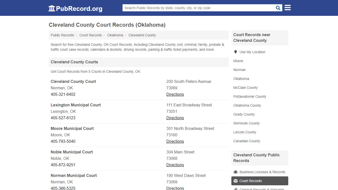 Free Cleveland County Court Records (Oklahoma Court Records)